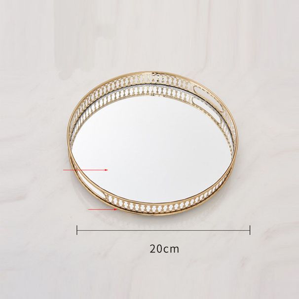 Vintage Mirror Tray - Jewelry/Desktop Display Plate_voghion.com