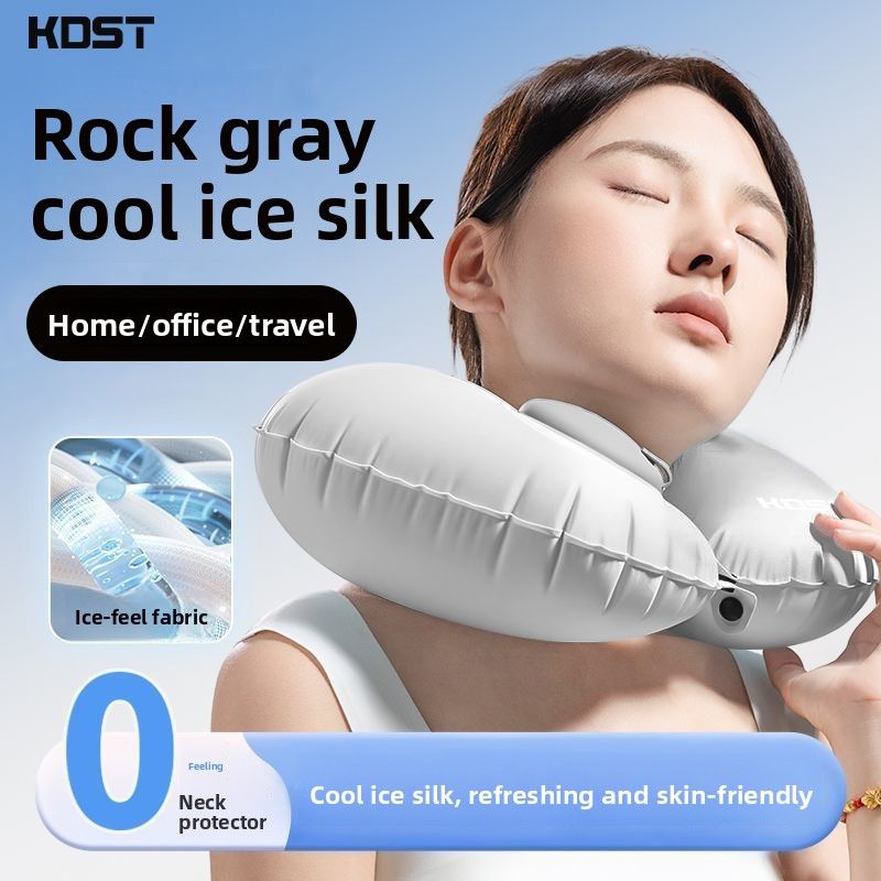 Inflatable U-Shaped Portable Foldable For Car Airplane Travel Neck Protection Pillow_voghion.com