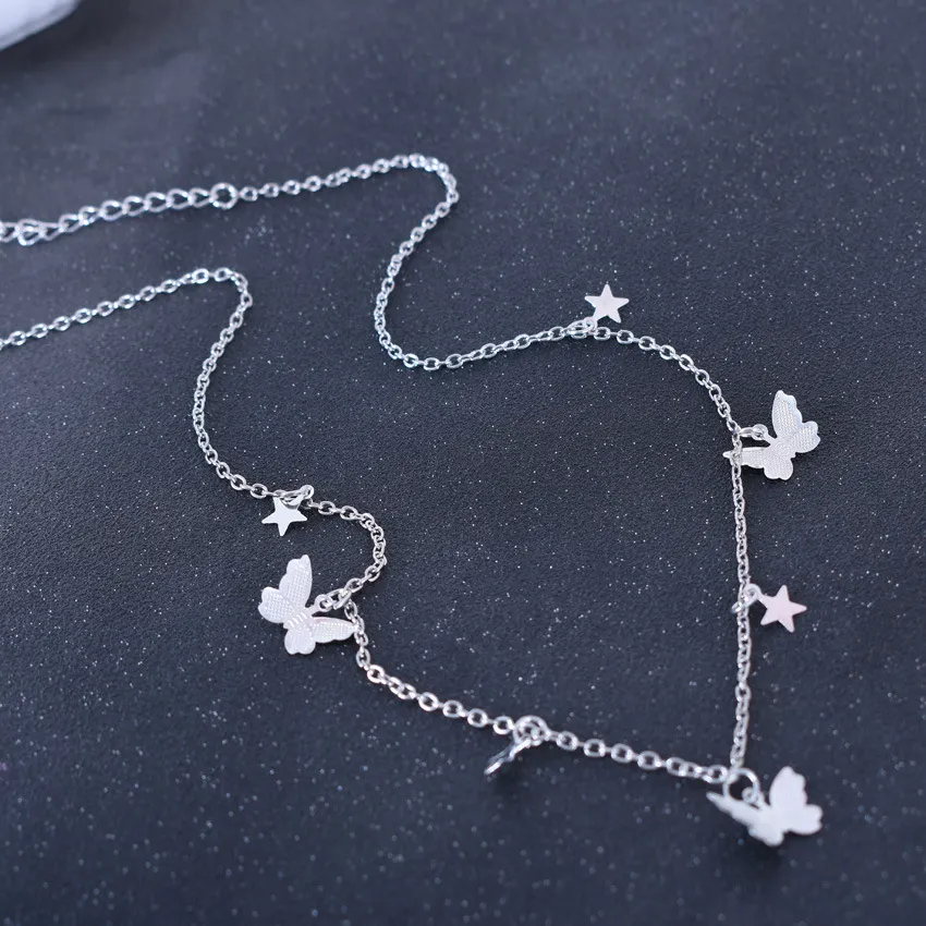 meilleurs produits de vente ins style simple pendentif papillon pompon en métal collier pendentif clavicule pour femme_voghion.com