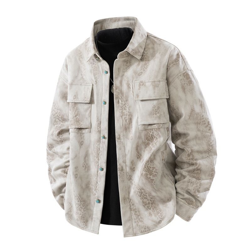 Abbigliamento da lavoro da uomo, camicia a maniche lunghe, da uomo, autunno, stile giapponese, alla moda, con risvolto, casual, elegante, in denim, da coppia, giacca alla moda_voghion.com