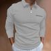 Polo da uomo in tessuto piatto 2025d, comoda e setosa, estiva, taglie forti, sottile, tinta unita, a maniche lunghe_voghion.com