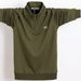 Unbeatable Quality Men's T-shirt, Long Sleeved Plus Size Sports Top, Autumn Clothes, Flip Collar, Zipper, Guy, Fat Crowd 8868_voghion.com