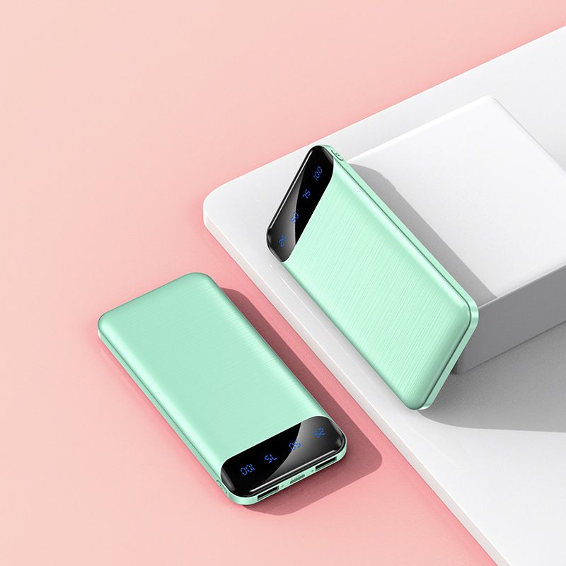 Ultra Slim Power Bank With Dual USB Ports & LED Display, 10000mAh/20000mAh Portable Charger For IPhone, Android, And More​_voghion.com