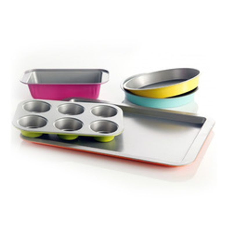 Gibson Home Color Splash Lyneham 5 pc Carbon Steel Bakeware Set_voghion.com