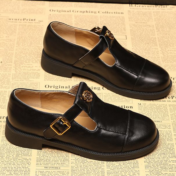 Mocassini morbidi Camellia per donna 2025, nuove scarpe in pelle versatili con punta piatta e tonda, in stile britannico_voghion.com