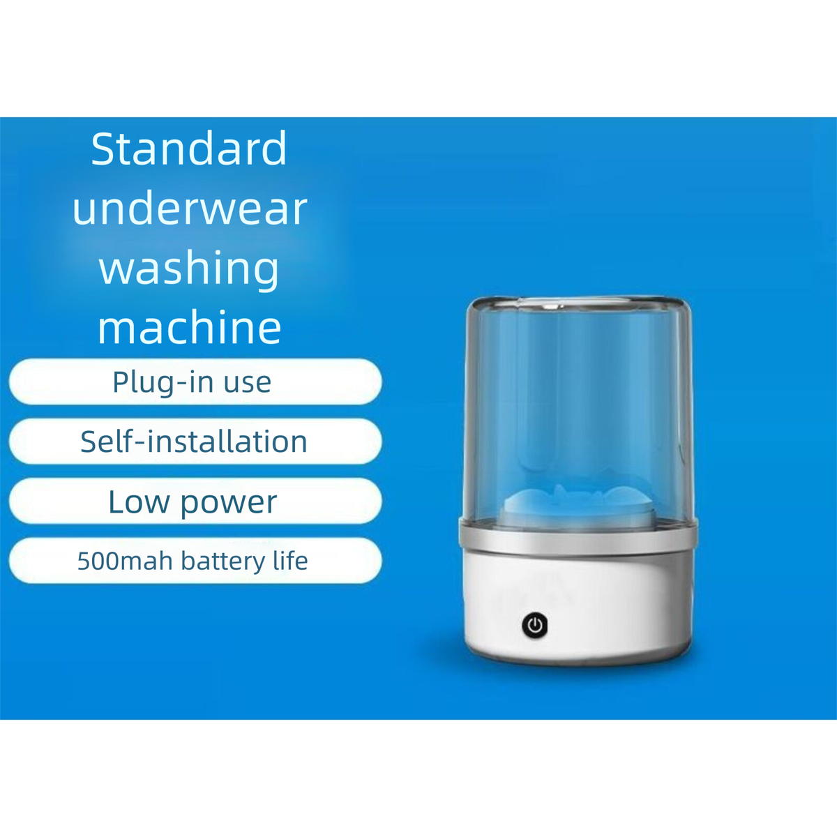 Tragbare Waschmaschine für Unterwäsche, Reise-Wäschebecher, wiederaufladbare kleine Waschmaschine für Unterwäsche und Socken_voghion.com