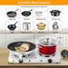 Piastra riscaldante portatile, fornello da banco, fornello a doppia temperatura, 5 contatori, 2000 W, doppia attrezzatura elettrica da cucina con_voghion.com