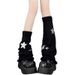Calcetines negros de subcultura Y2k para mujer, calcetines largos de punto, cubrepiernas con estrellas, calcetines de chica sexy, Tide_voghion.com
