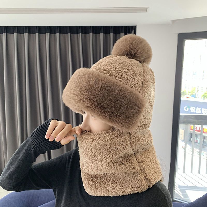 Barak coreano rafia per donna inverno caldo sciarpa combo coppia stile protezione orecchie cappello lavorato a maglia_voghion.com