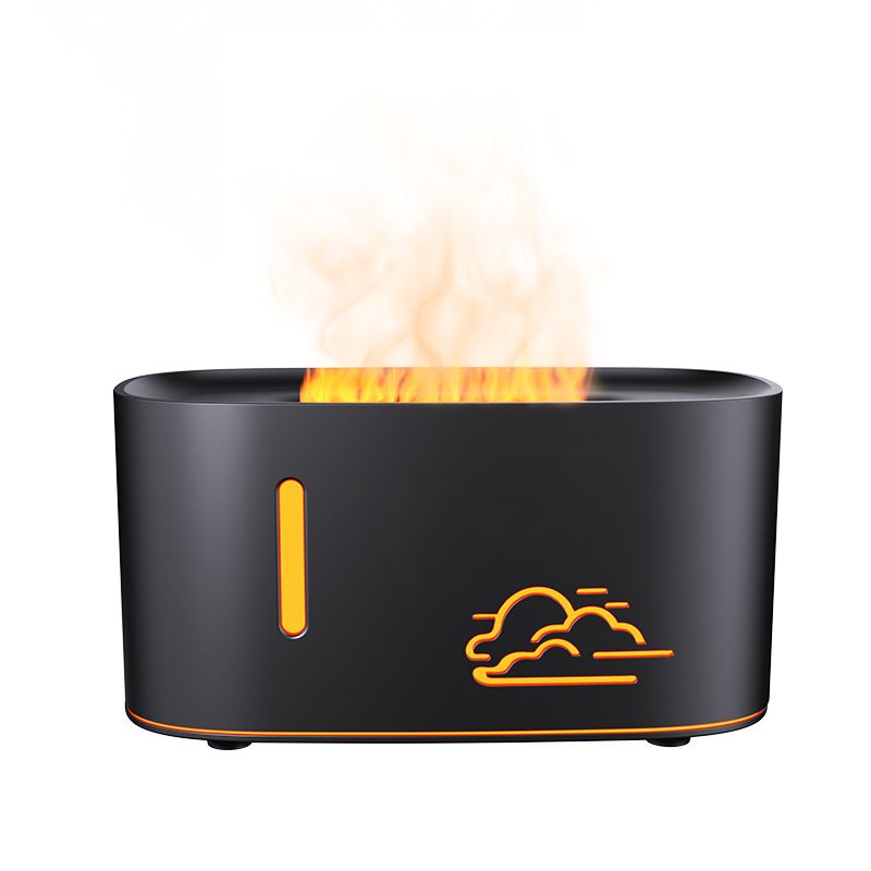 Diffusore di aromi a ultrasuoni con luce LED, effetto fiamma a 7 colori cangianti, umidificatore silenzioso per casa, ufficio, camera da letto_voghion.com