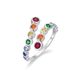 Regenbogen blase ring weibliche S925 silber intarsien farbige edelstein öffnen index finger ring persönlichkeit_voghion.com