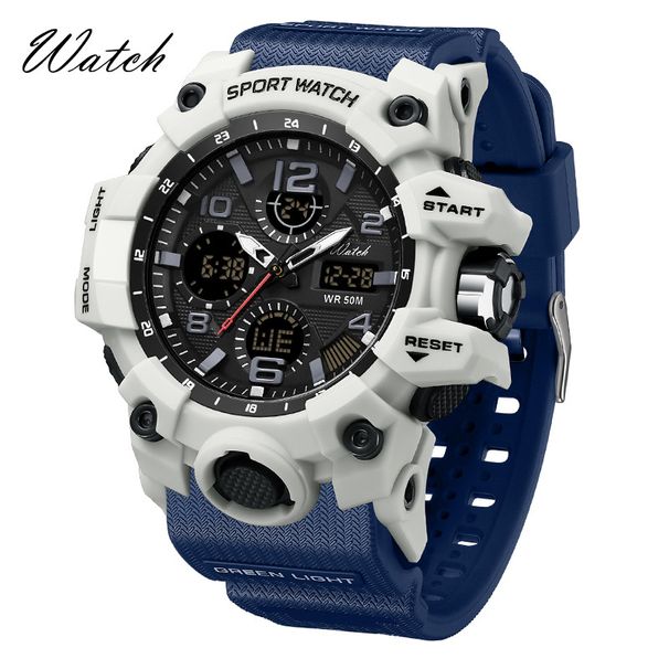 Reloj digital deportivo para hombre y mujer con pantalla LED, resistente al agua hasta 50 m, alarma, cronómetro y luz nocturna, ideal para estudiantes, adolescentes y actividades al aire libre._voghion.com