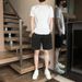 CT Sommer-Freizeitsportanzug für Herren, Jugend, Campus, einfacher Trend, dünnes Kurzarm-T-Shirt, Shorts, Lauf-Zweiteiler_voghion.com