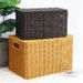 Woven Storage Basket With Lid - Multi-Use Organizer For Clothes, Bedroom & Outdoor (Rattan-Look, Breathable & Stylish)_voghion.com