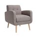 Mid-Century Modern Fabric Accent Armchair Single Sofa With Rubber Wood Legs For Living Room_voghion.com