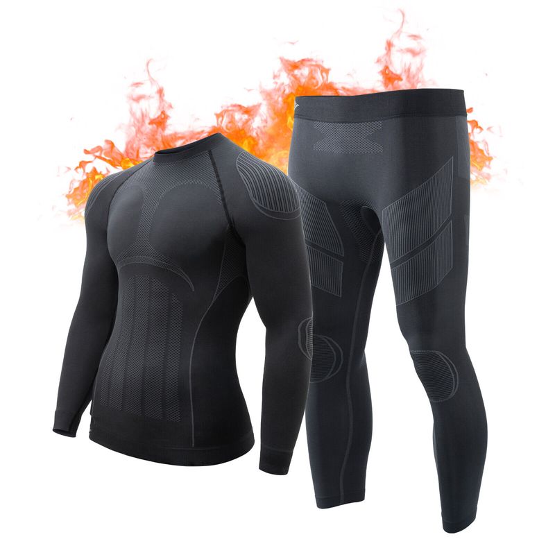ROCKBROS intimo termico da uomo set ciclismo sci sport pile pantaloni canottiera_voghion.com