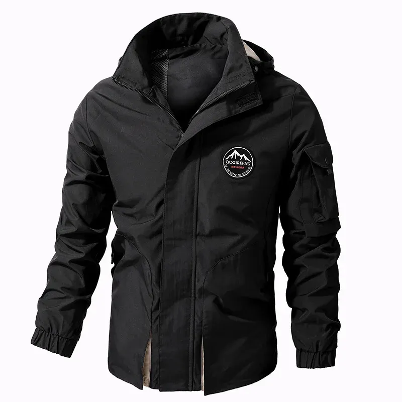 Herren technische Freizeitjacke winddicht schwarz grün Militär Bomberjacke 2022 Last Frühling Herbst Kleidung Übergröße 6XL 7XL 8XL_voghion.com