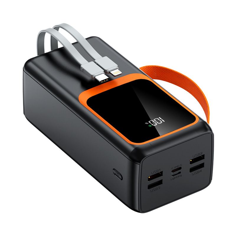 Batterie externe à charge rapide 20 000 mAh avec câbles intégrés, chargeur PD QC3.0 22,5 W, batterie externe haute capacité pour voyage, camping et extérieur._voghion.com