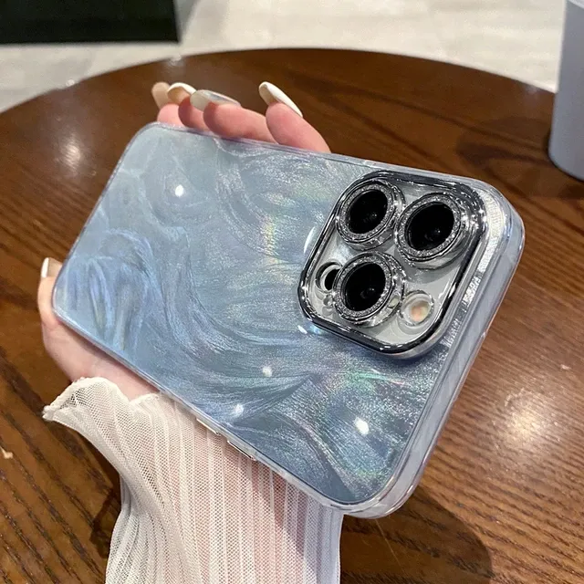 Custodia per telefono laser a goccia d'acqua per iPhone 11 12 13 14 15 Pro Max Plus, cover posteriore antiurto_voghion.com