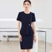 Blue Short Sleeved Professional Set For Women 2025 Summer New Thin Style Hotel Front Desk Reception Manager_voghion.com