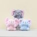 Plush Adorable Elephant Cartoon Keychain Soft Stuffed Toy For Bags In Gray Pink And Blue_voghion.com