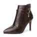 Elegante, schmal geschnittene Schuhe im französischen Stil für Herbst und Winter: Neue spitze High Heels, kurze Damen-Ankle-Boots._voghion.com