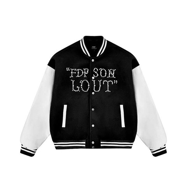 Pearl Buttoned Baseball Jacket Men's 2025 Spring And Autumn New Loose Trend Jacket Tops Couple Wear_voghion.com