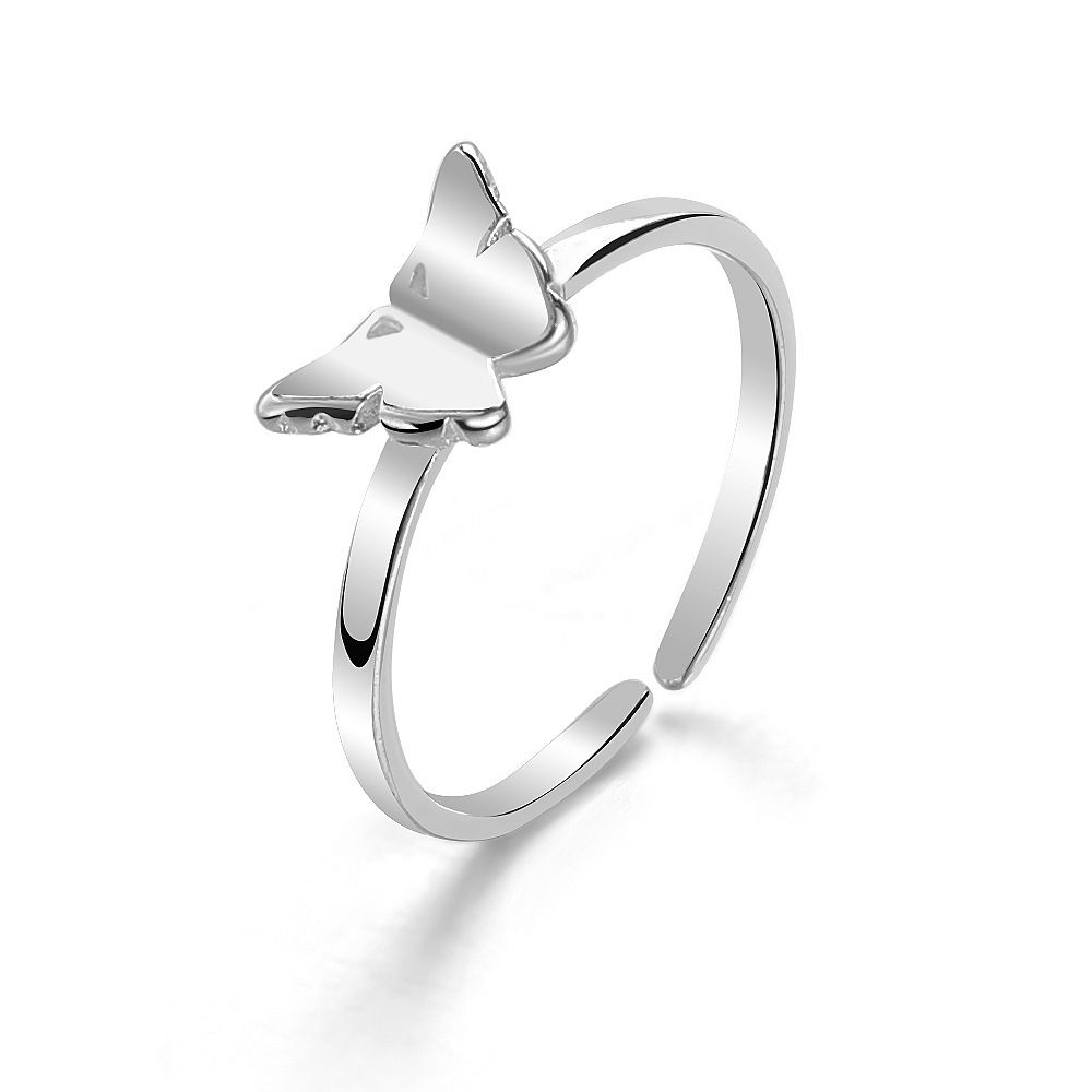 Schleifenring – 925 versilbertes offenes Design, trendiger minimalistischer Schmuck für Frauen, europäischer und amerikanischer Promi-Stil, zierliches Finger-Accessoire_voghion.com