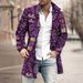 Men's Coat - New Fall/Winter Style Woolen Stand Collar Mid-Length Printed Casual Coat_voghion.com