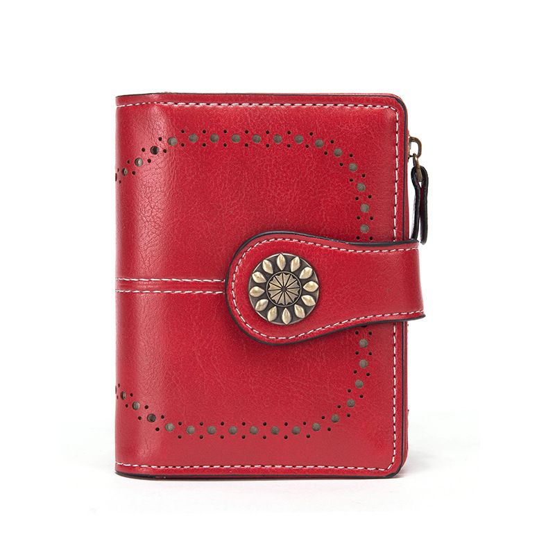 Heißer Verkauf Kurze Brieftasche für Frauen RFID Anti-diebstahl Geld Clip 2022 Neue Öl Wachs Leder Multi-funktionale Münze geldbörse_voghion.com