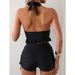 2025 New Solid Color Sexy Ruffle Trim Tank Top With Tie-Up Boxer Briefs Bikini Two-Piece Swimsuit_voghion.com