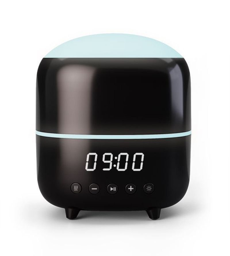 Ultraschall-Aroma-Diffusor mit Bluetooth-Lautsprecher, LED-Uhr und Nachtlicht, 500-ml-Luftbefeuchter für das Home-Office-Schlafzimmer, automatische Abschaltung_voghion.com