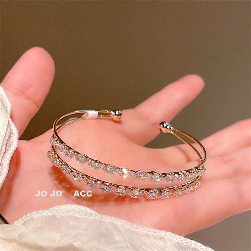 Plated real micro-inlaid zircon bracelet small fresh super fairy double-layer jewelry simple lady jewelry J202_voghion.com
