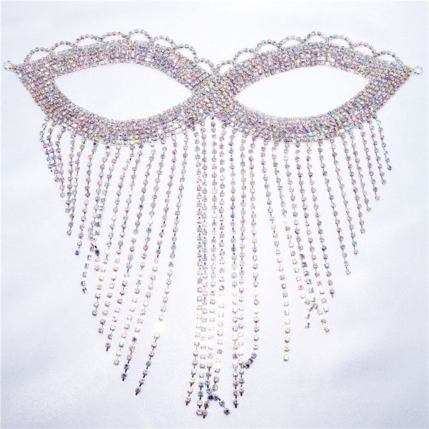 Nyt tilbehør kvast rhinestone øje kreativ overflade dekoration natklub fest funklende diamant ansigtsmaske_voghion.com