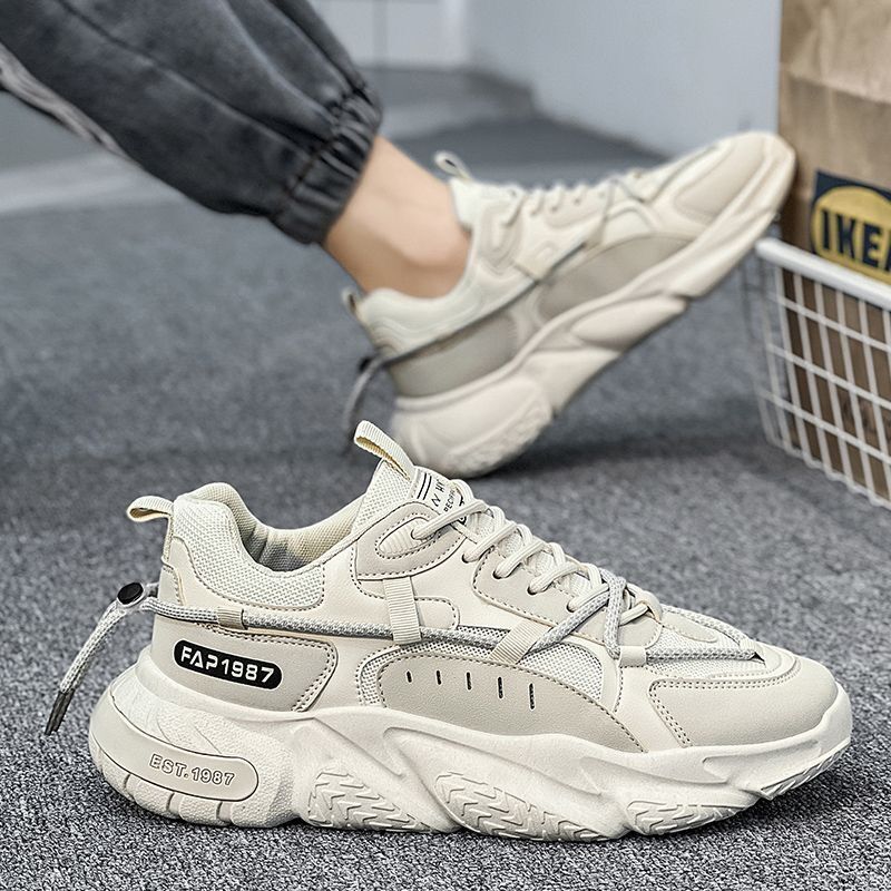 Herren Frühjahr neue atmungsaktive Mesh-Sport Herren Trend vielseitig, Höhe erhöhen Boardschuhe, lässige Lauf Papa Schuhe_voghion.com