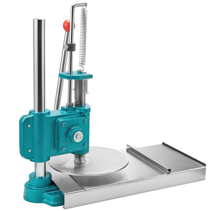 VEVOR Manual Pizza Dough Press Machine, 9.5inch/24cm Household Pizza Pastry, Stainless Steel Pizza Presser, Commercial Chapati Sheet Pizza Crust Press Plate, Height Adjustable Pizza Forming Machine_voghion.com