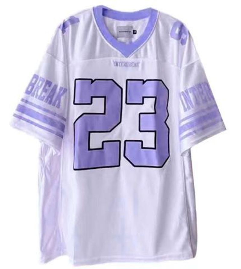 [Jersey]American High Street Casual Sports Baseball Collar Contrast Color Short Sleeved Long Sleeved T Shirt Women's Summer Loose Printed Half Sleeved Top_voghion.com