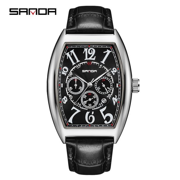 Sanda Klassische Retro-Freizeit-Personalisierbare Uhr, Kreative Digitale Weinkühler-Business-Wasserdichte Herren-Quarzuhr_voghion.com