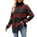 Women's Casual Long Sleeve Halloween Sweater Pumpkin Striped V Knitted Cardigan_voghion.com