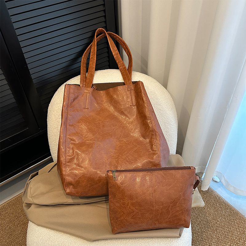Borsa da donna, grande capacità, borsa tote, borsa per mamma e bambino, borsa a tracolla, borsa da donna in pelle testurizzata_voghion.com