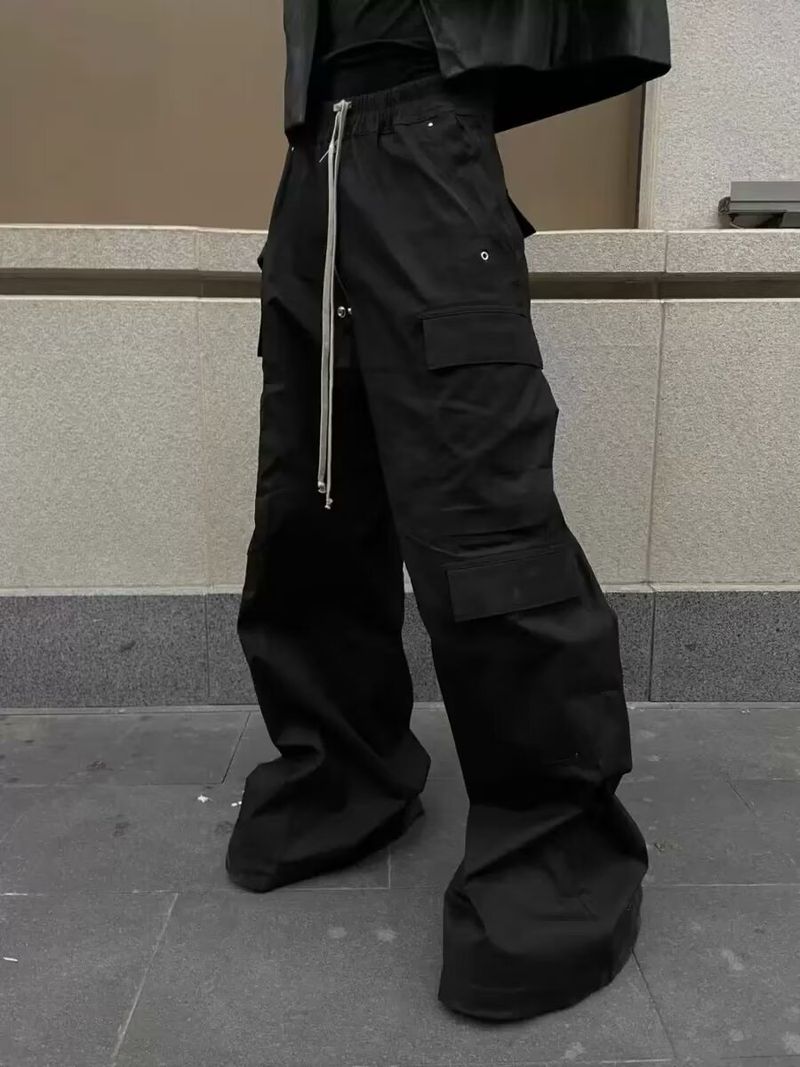 Men's Clothing New Black Overalls Spring And Summer Multi Pocket Overalls Loose Wide Leg Casual Pants For Men_voghion.com