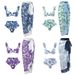 Bohemian resort style three-piece swimsuit Multicolor printed beach spa gauze skirt_voghion.com