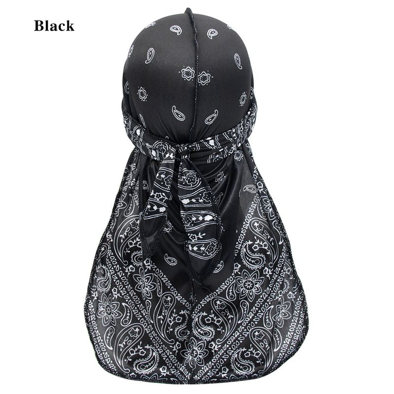 Fascia per la testa da uomo in stile pirata con stampa paisley e coda lunga (traspirante ed elastica, stile hip-hop, con nodo regolabile, 100% poliestere, per abbigliamento outdoor e streetwear)_voghion.com
