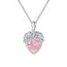 Širdies formos safyro pakabukas, rožinis deimantinis, brangakmenio raktikaulio grandinėlės papuošalų aksesuaras moterims_voghion.com