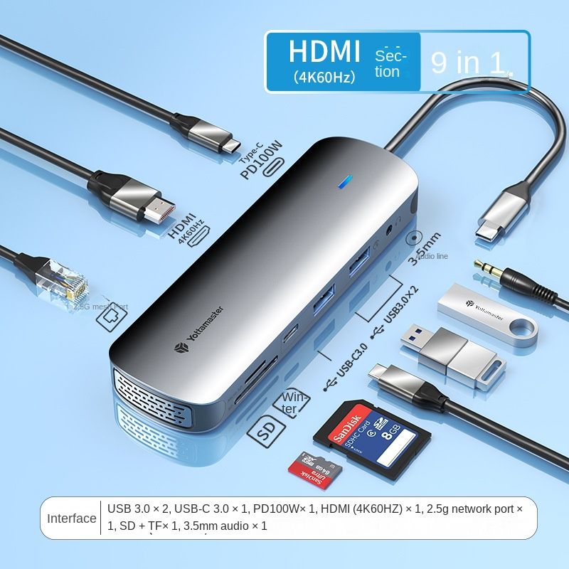 USB3.0 multi-port docking station typec docking station usb hub_voghion.com