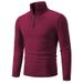 Men's Semi-Turtleneck Sweater - Soft Knit Pullover With Cable Stitch Design, Machine Washable, 10 Classic Colors (M-3XL)_voghion.com