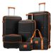 Brown Color Six Piece PP Trolley Case Explosion Proof Zipper Universal Wheel Suitcase Luggage Storage Box Set_voghion.com