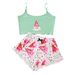 Sommer dünne Leibchen Weste Shorts Pyjama Milch Seide Wassermelone Druck große Größe Home Kleidung Set_voghion.com