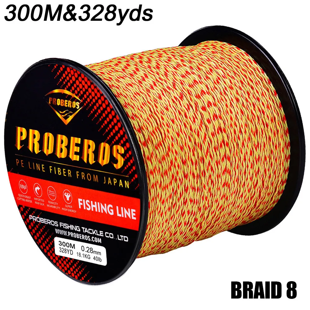 Lignes de pêche 8 tresses 300 m Ligne de pêche PE tressée puissante Ligne principale pour la pêche au rocher et la pêche en mer_voghion.com