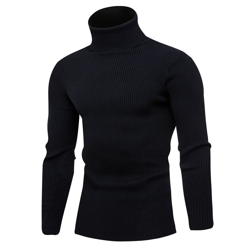 Men's Clothing Men's Knitted Sweaters Autumn And Winter New Turtleneck Foreign Trade Solid Color Twist Bottoming Shirt Sweater For Men_voghion.com